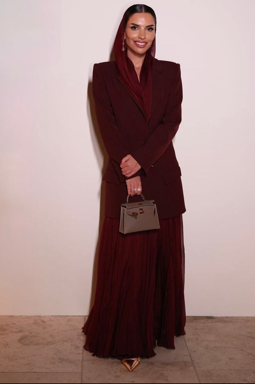 Burgundy Silk Scarf : Limited Edition